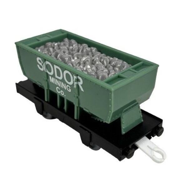 Thomas Train Trackmaster Sodor Mining Co Quarry Cargo Car Flip Top Gold Silver - Picture 2 of 12